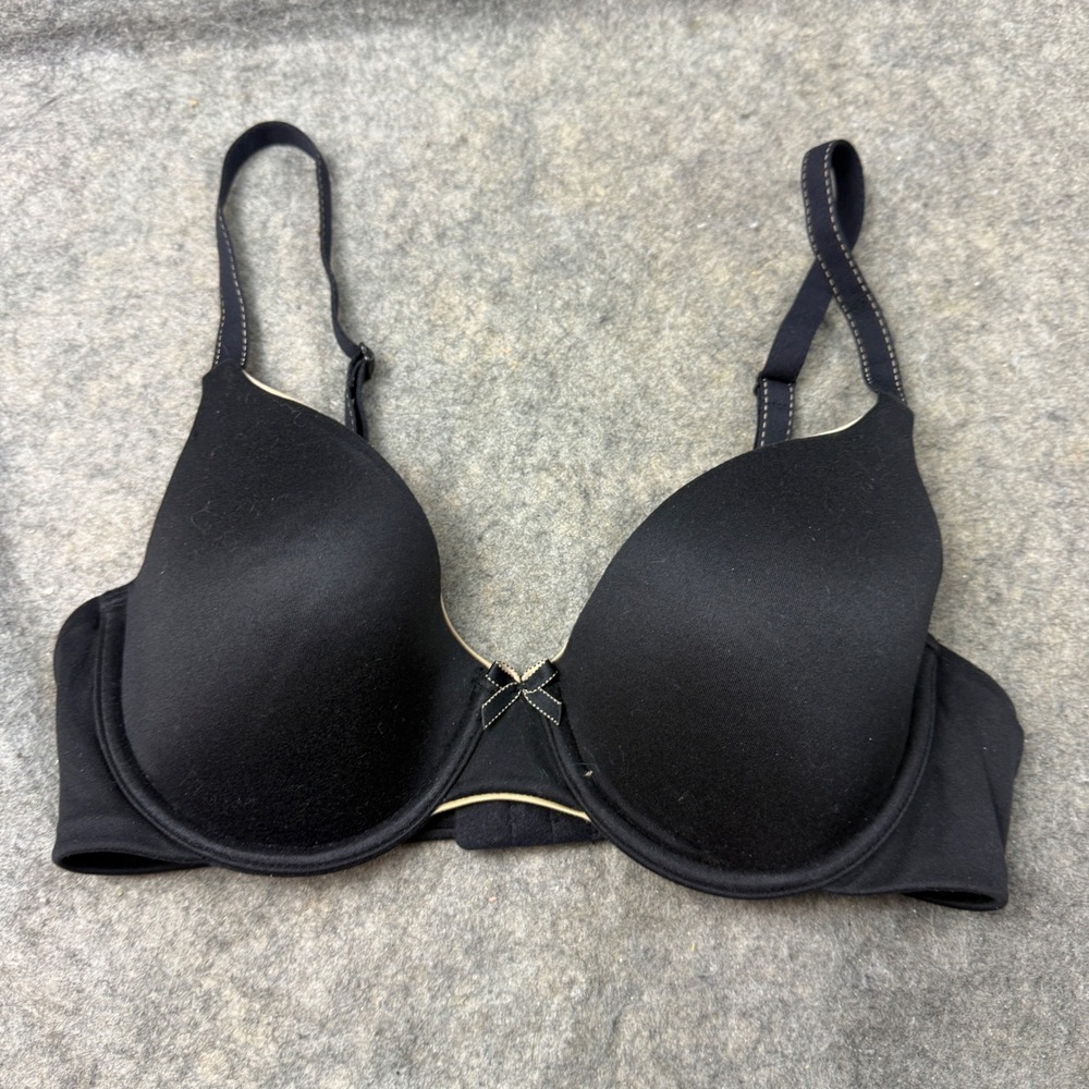 Maidenform Custom Lift Underwire Bra 36C Black Tan Trim 09402C
